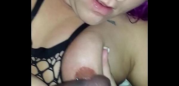  Her big ass tits swallow my dick